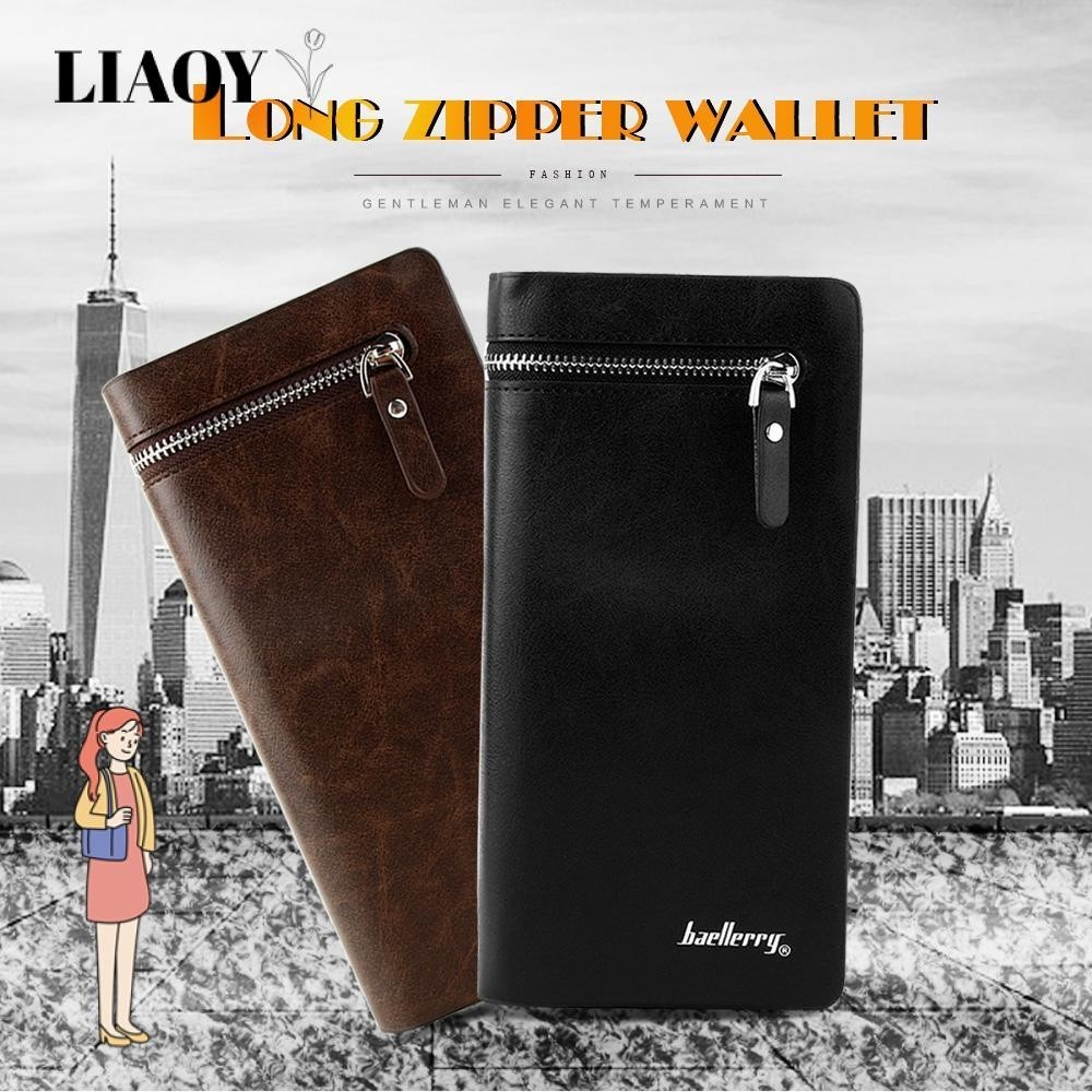 Liaoy Bifold Wallet Mens Checkbook Gifts Card Holder