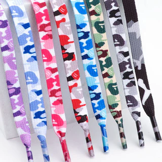 1คู่อเนกประสงค์Camouflageเชือกผูกรองเท้าทุกวันหลายสีพิมพ์รองเท้าสําหรับUnisex 120/140/160 ซม.รองเท้าอุปกรณ์เสริมสําหรับนอกกีฬา