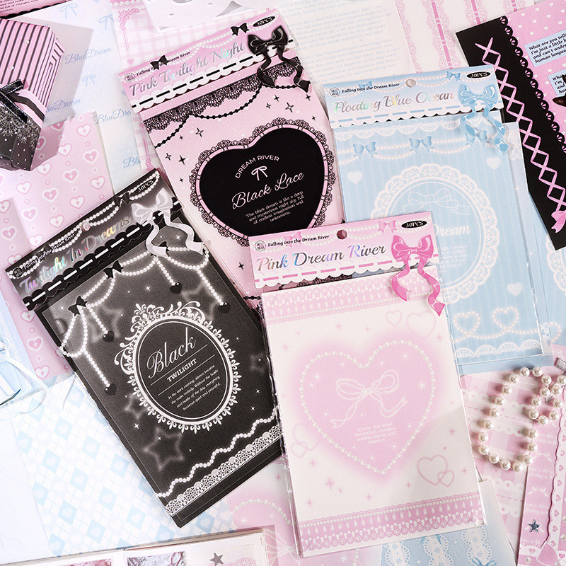 Cdaily|30pcs ตกอยู่ใน วัสดุกระดาษเกาหลีผูกลูกไม้หวานบัญชีวัสดุกระดาษ DIY ตกแต่งกระดาษด้านล่าง