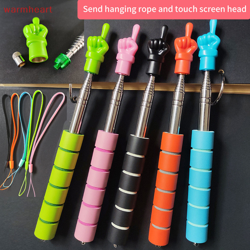 (warmheart สแตนเลส Telescopic Finger Pointer Stick ปรับ Finger Pointer Stick สําหรับครูการสอนเครื ่ องมืออุปกรณ ์ โรงเรียน