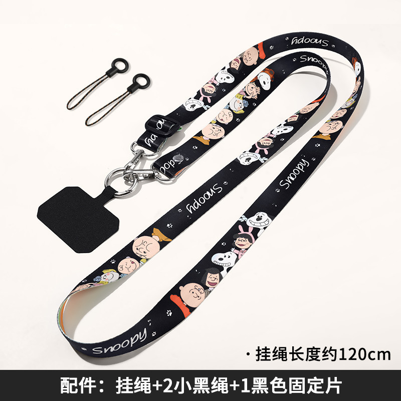 น ่ ารัก Snoopy Crossbody เชือกคล ้ องโทรศัพท ์ มือถือสายคล ้ องคอสายกว ้ างปรับความยาวได ้