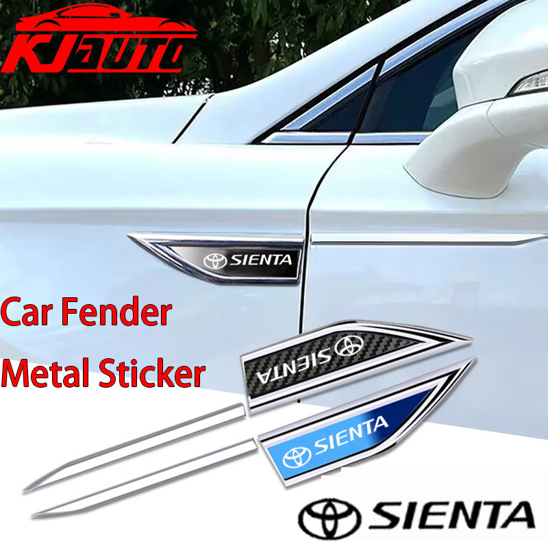 2 ชิ้น/เซ็ต Toyota Sienta รถ Fender สติกเกอร์โลหะภายนอกตกแต่งขวาซ้าย Decals การปรับเปลี่ยนสําหรับ Sienta G2 XP170 G3 XP210 2015-2023 GR กีฬา TRD อุปกรณ์เสริม
