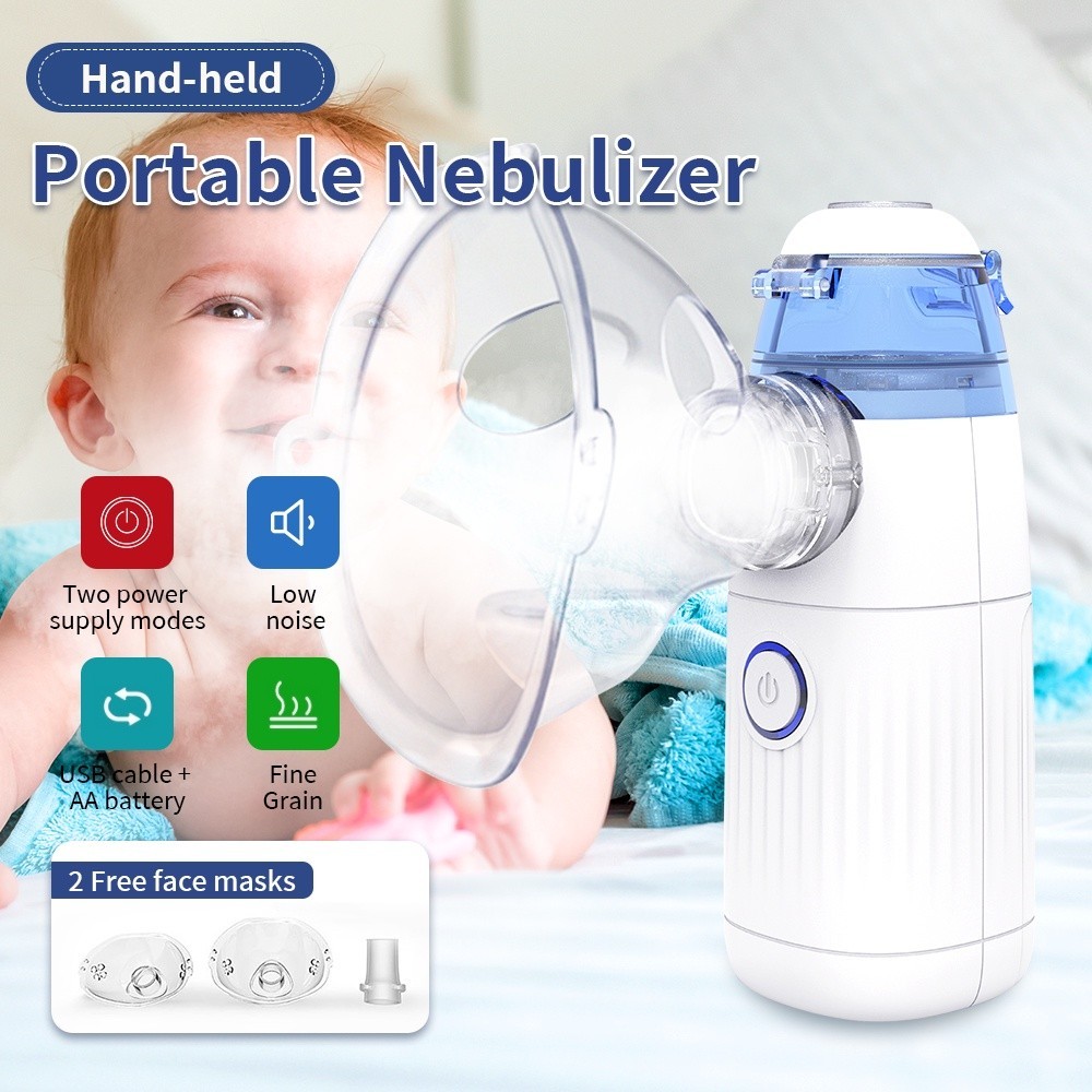 [USB + Battery Available] Portable Nebulizer Mini Portable Silent Ultrasonic Inhaler For Children Ad