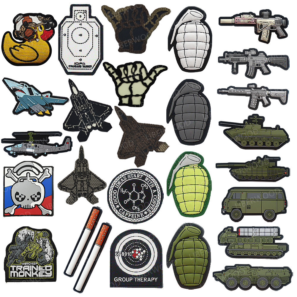 รถหุ ้ มเกราะถังเครื ่ องบินยุทธวิธี Patch Sniper Lucky ทหารกลุ ่ มบําบัดการฝึกอบรม Badge ลิงสูบบุหรี ่ สัญลักษณ ์ บุหรี ่