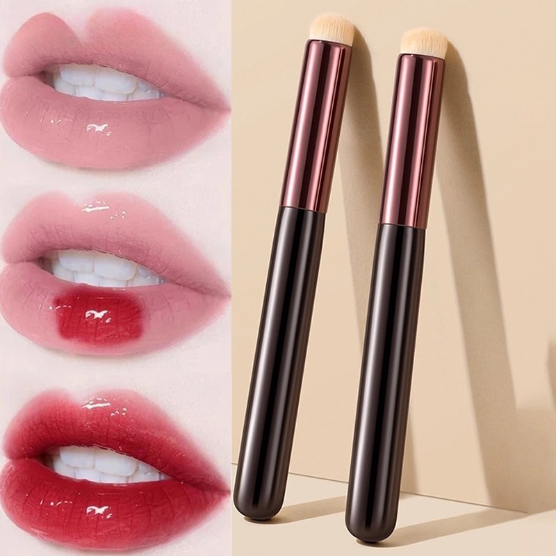 แปรงทาปากหัวกลม แปรงลิปสติก แบบพกพา Smudge คอนซีลเลอร ์ Lip Pen หญิง Lip แปรงแต ่ งหน ้ า