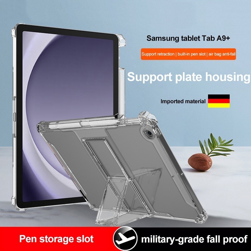SAMSUNG เคสแท็บเล็ตtpuสําหรับsamsung Galaxy Tab A9 Plus 11 2023 S9 FE Plus S8Plus S7FE A9 A8 A7 S6 Liteซิลิโคนอ่อนนุ่มพร้อมช่องเสียบปากกา