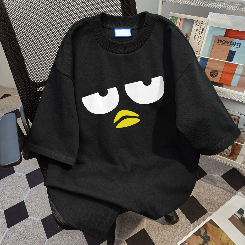 TIHIK (COD/24ชั่วโมงส่ง) เสื้อยืดสีดำ oversize ผ้าฝ้าย100 ลายการ์ตูนตลก ไซซ์ S-2XL T1566