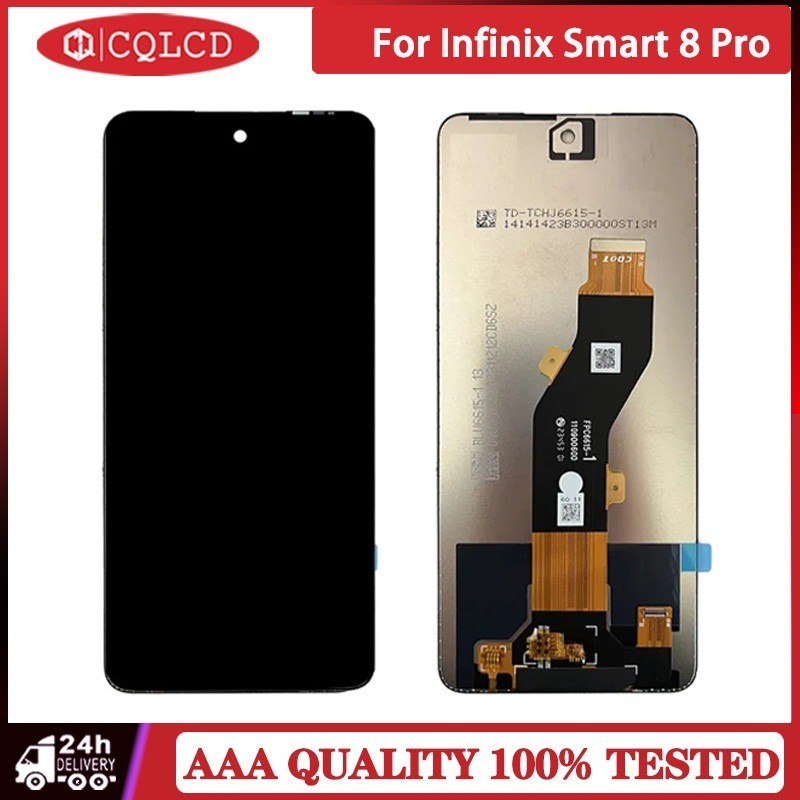 สําหรับ Infinix Smart 8 Pro X6525B จอแสดงผล LCD และหน้าจอสัมผัสแผงกระจก X6525B LCD เปลี่ยนชิ้นส่วนที