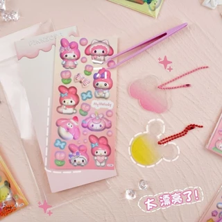 SANRIO สติ๊กเกอร์พกพา การ์ตูน ซานริโอ สติ๊กเกอร์ วัสดุตกแต่ง สติ๊กเกอร์คู่มือ