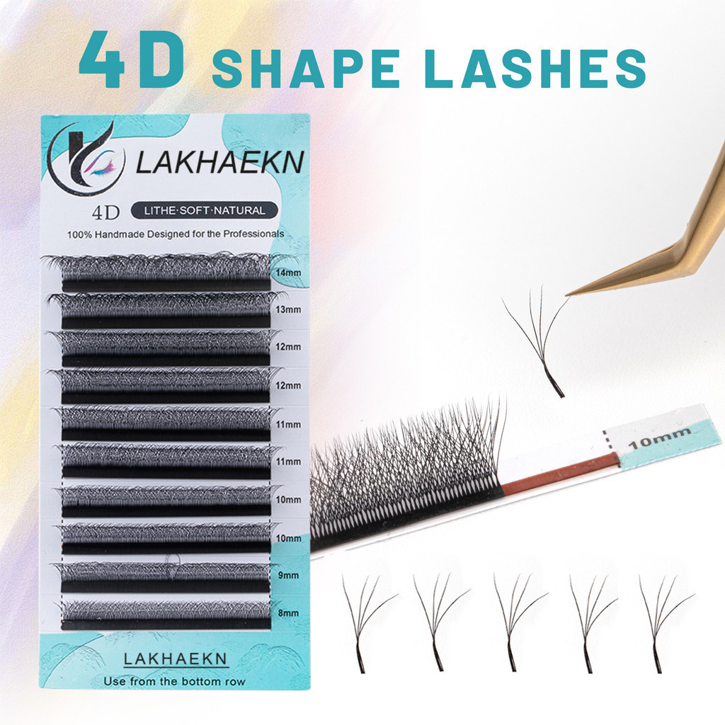 Liakaku Eyelashes W 4D Eyelash Extension Stretching Novelty Volume Hybrid Makeup(12 Row/Tray)