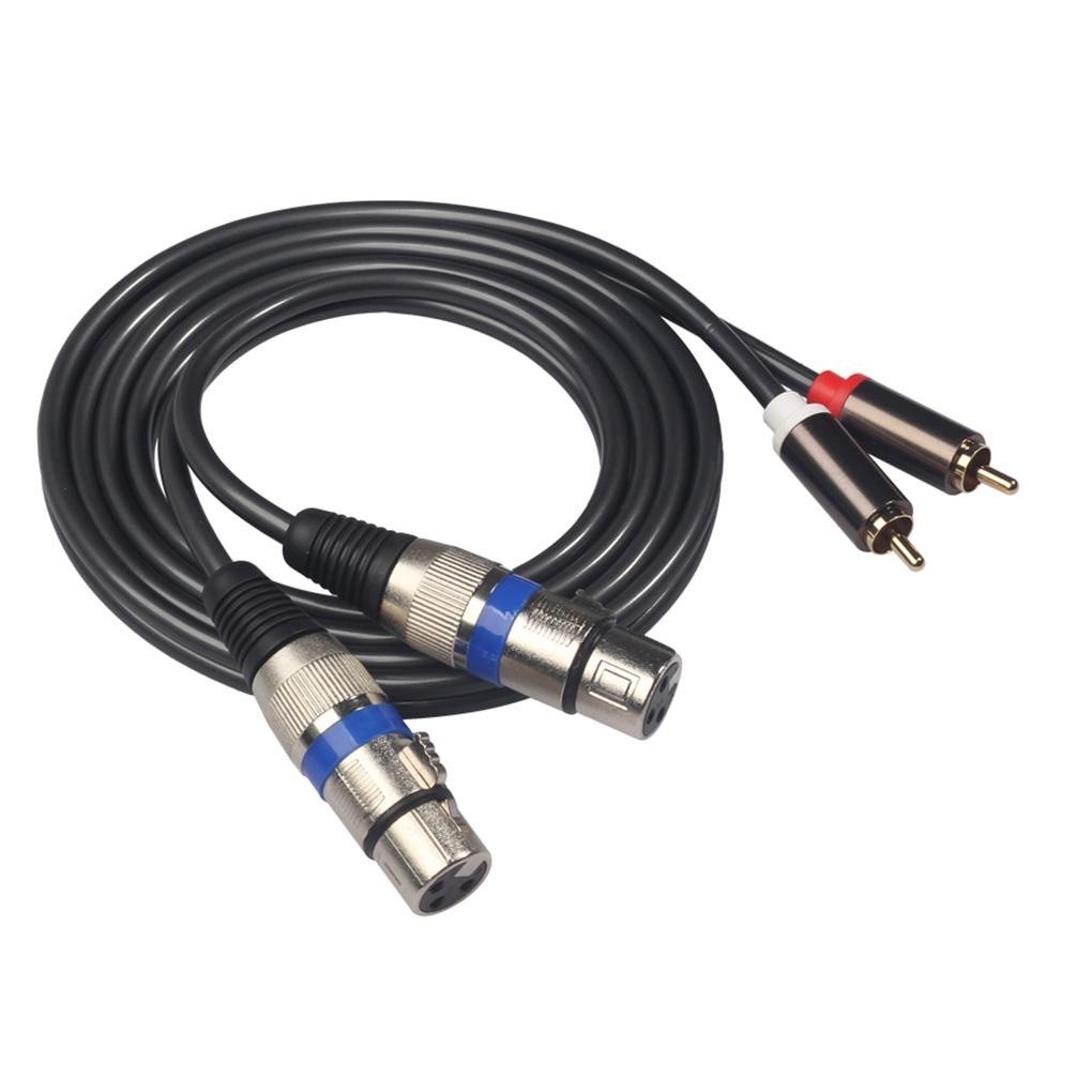 【Biho】Jooan Audio Cable 2 XLR to 2 RCA Adapter Amplifier Sound Box XLR RCA Hifi Microphnoe Speaker Cable