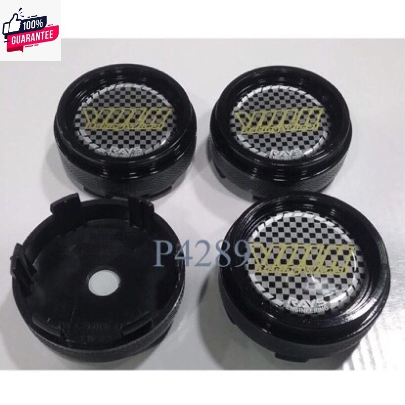 ฝาครอดุมล้อแม็ก RAYS  TE-37 / RE-30 / CE-28 สำหรัล้อแม็ก ขอ15-17 ขนาด 62 มิล  1ชุด 4ชิ้น *รกวนลูกค้า