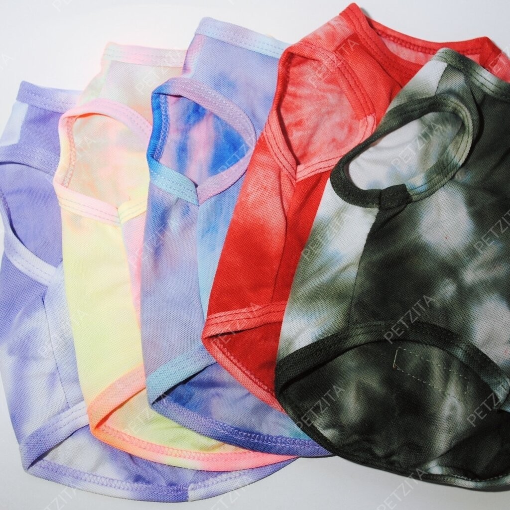 พร้อมส่ง  เสื้อแขนกุดพิมพ์ ลายมัดย้อม ผ้าใส่สบาย FOR PET เสื้อผ้าสัตว์เลี้ยง ชุดสุนัข หมา ชุดแมว ราคา ถูกที่สุด ดีลบีเคเค แกลเลอรีภาพที่ 2