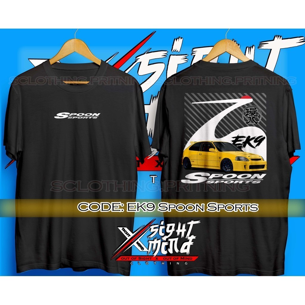 S-5XL Honda Civic Ek9 Spoon Sports Car Tshirt / Baju Microfiber Jersi / Jersey Sublimation / เสื ้ อ
