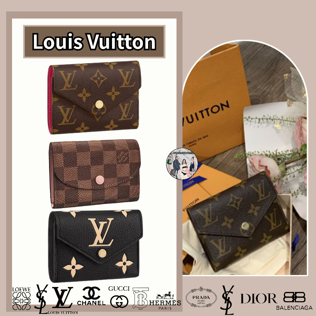 Louis Vuitton VICTORINE Classic Women 's Wallet ของแท ้ 100 %