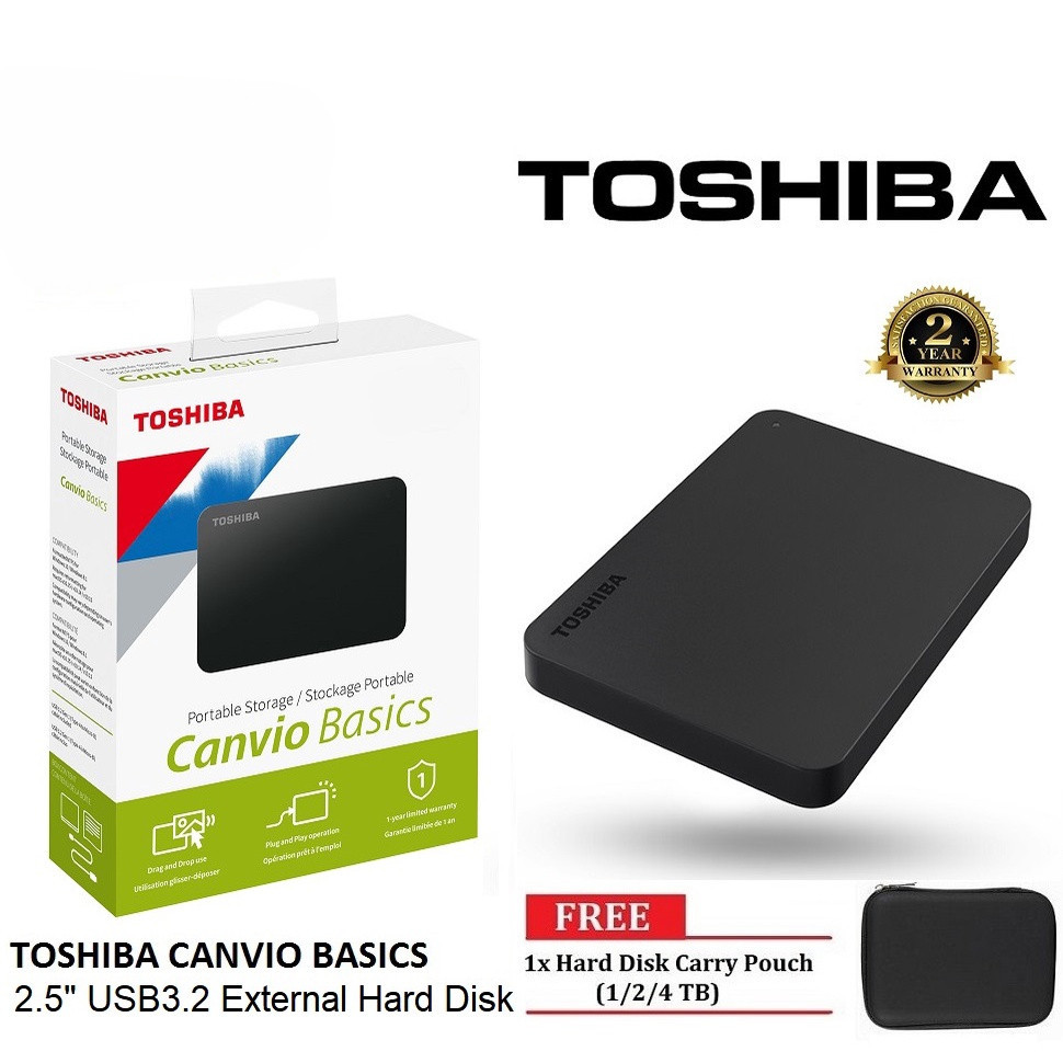 [ 1tb/2tb/4tb ] TOSHIBA CANVIO BASIC 2.5 ✺ EXT EXTERNAL HARDDISK HARD DRIVE SUPERSPEED USB3.2 ฮาร ์ ดดิสก ์ แบบพกพา