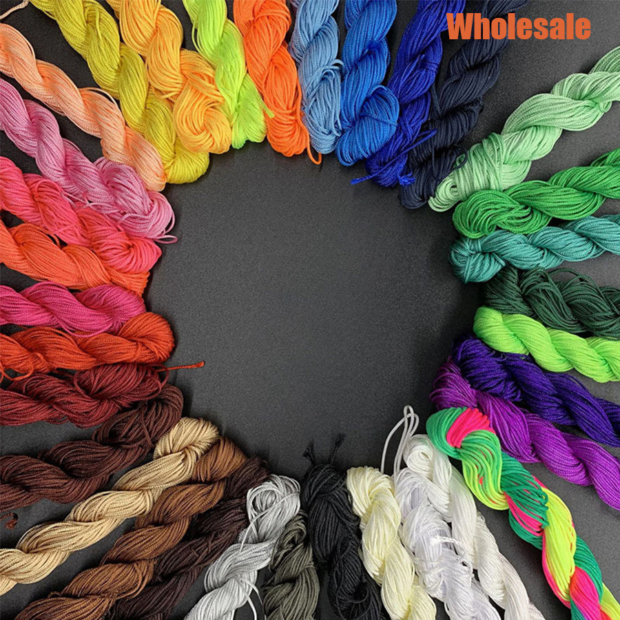 1 ม้วน 1 มม.* 20 M สายไนลอนด้าย Braid String DIY หัตถกรรมจีน Knot สําหรับเครื่องประดับทําสร้อยข้อมือ