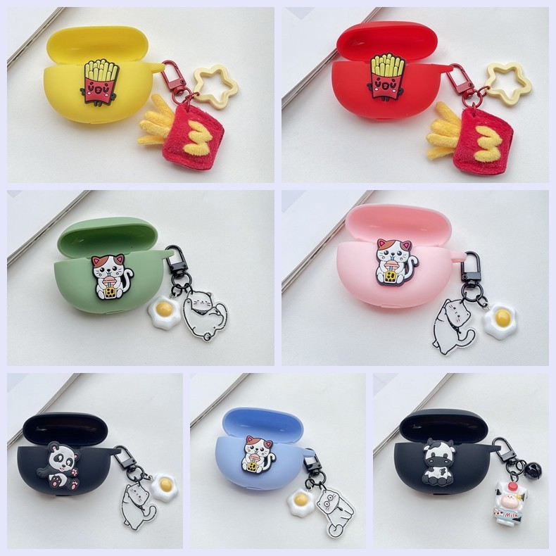 สําหรับ Honor หูฟัง X5 /X5E /X5S Pro/X5lite / X6 เคสน ่ ารักแมวซิลิโคนหูฟังพร ้ อมพวงกุญแจ fundas Ho