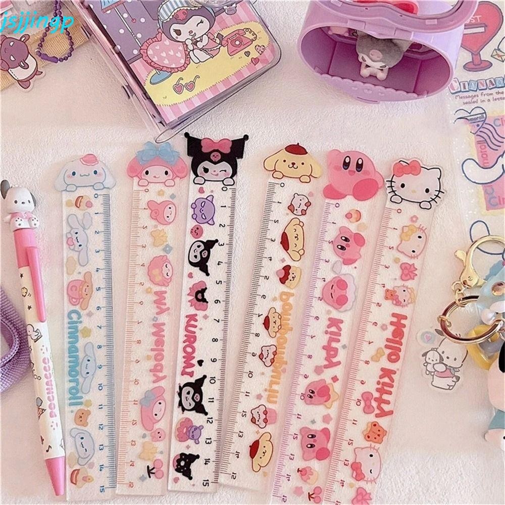 Jsjjingp ไม ้ บรรทัดรางวัลนักเรียนการ ์ ตูน Hello KT Kulomi Cinnamoroll ไม ้ บรรทัดอะคริลิค My Melody