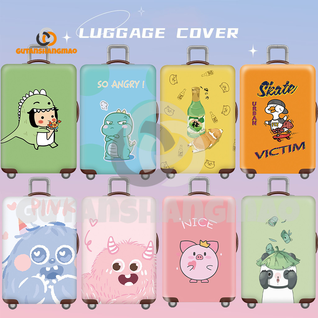 ผ้าคลุมกระเป๋าเดินทางลายการ์ตูนสัตว์ไดโนเสาร์มอนสเตอร์สำหรับเด็กผู้หญิงและเด็กผู้ชาย ผ้าคลุมกระเป๋าเดินทางแบบซักได้ ป้องกันรอยขีดข่วน เหมาะกับกระเป๋าเดินทางขนาด 18-32 นิ้ว