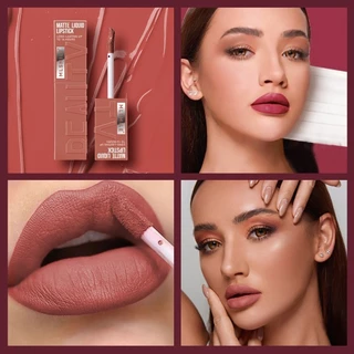 6 สี Matte Long-lasting Moisturizing Lip Gloss Silky Liquid Lip Tint Non Stick Cup ธรรมชาติ Smudging ลิปสติกเครื่องสําอาง