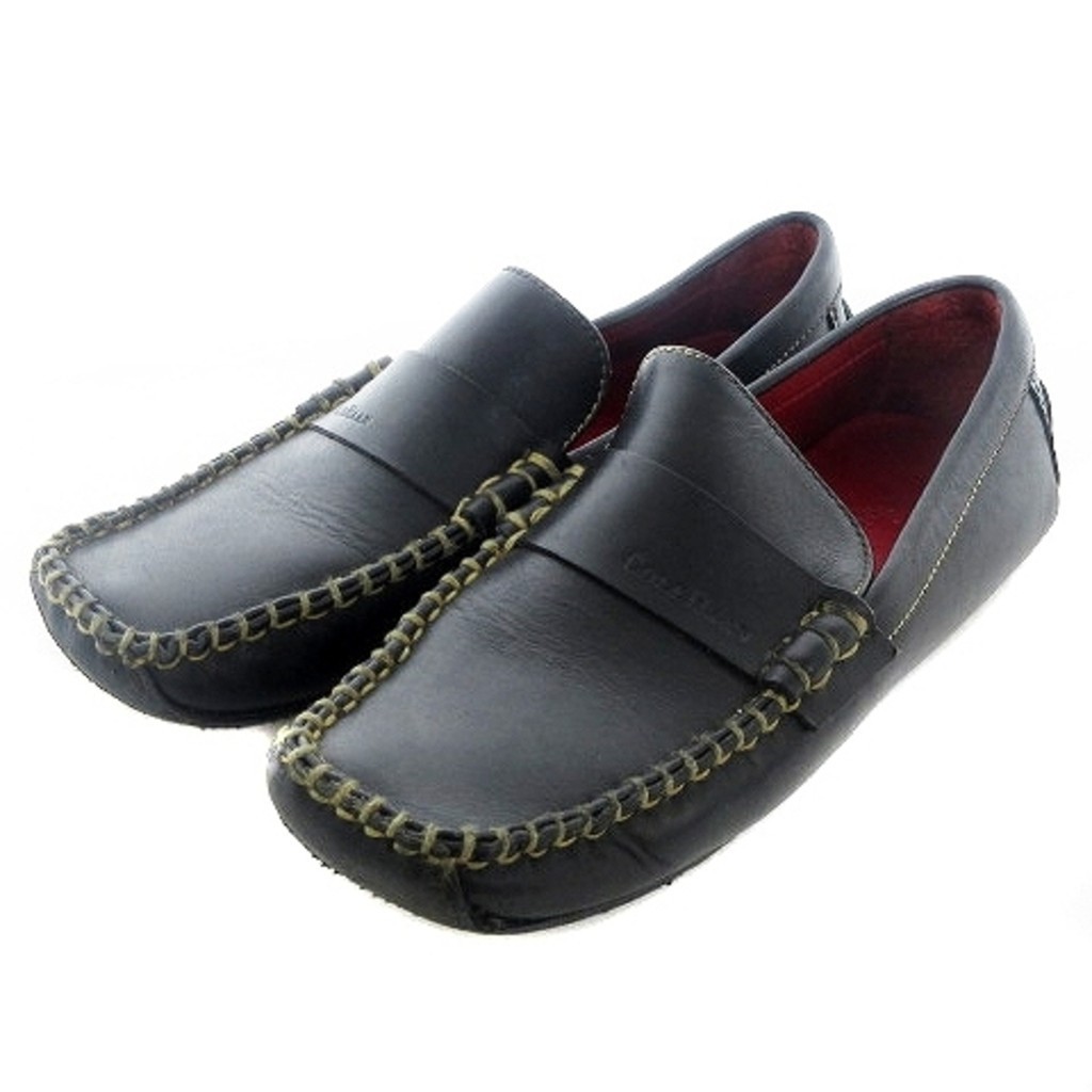 Cole Haan leather driving shoes loafer stitch 6.5 black shoes Direct from Japan Secondhand