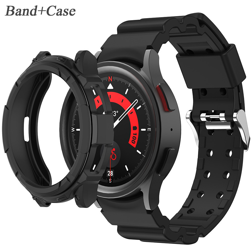 สายซิลิโคน + TPU ชุดป ้ องกันสําหรับ Samsung Galaxy Watch 6 Classic 43mm 47mm