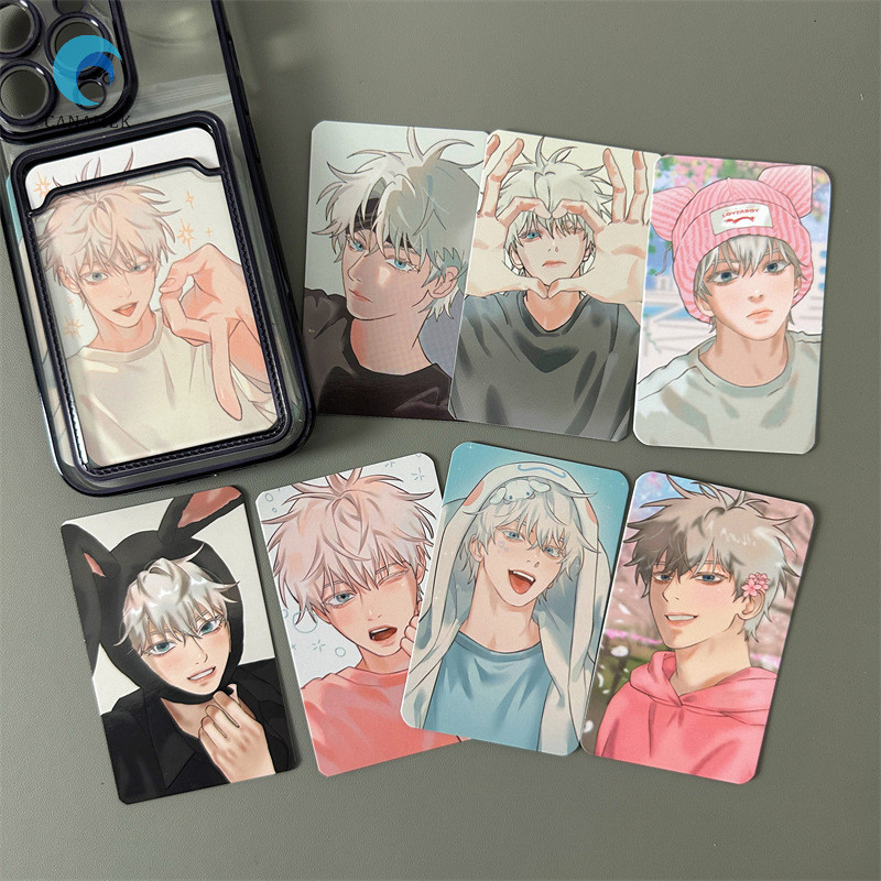 Canamek 8 ชิ้น/เซ็ต 3 นิ้ว Popis Same Jujutsu Kaisen Gojo Satoru Tongren Photo Card ใหม่