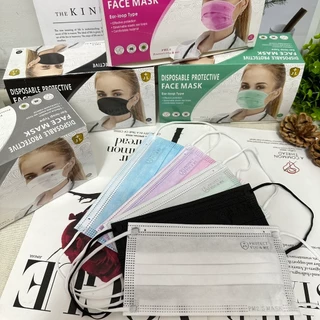 FackMaskสีพลาสเทลแมสสำหรับผู้ใหญ่หน้า3ชั้นป้องกันละอองฝุ่นPM2.5ได้เป็นอย่างดีสายคล้องหูยืดได้