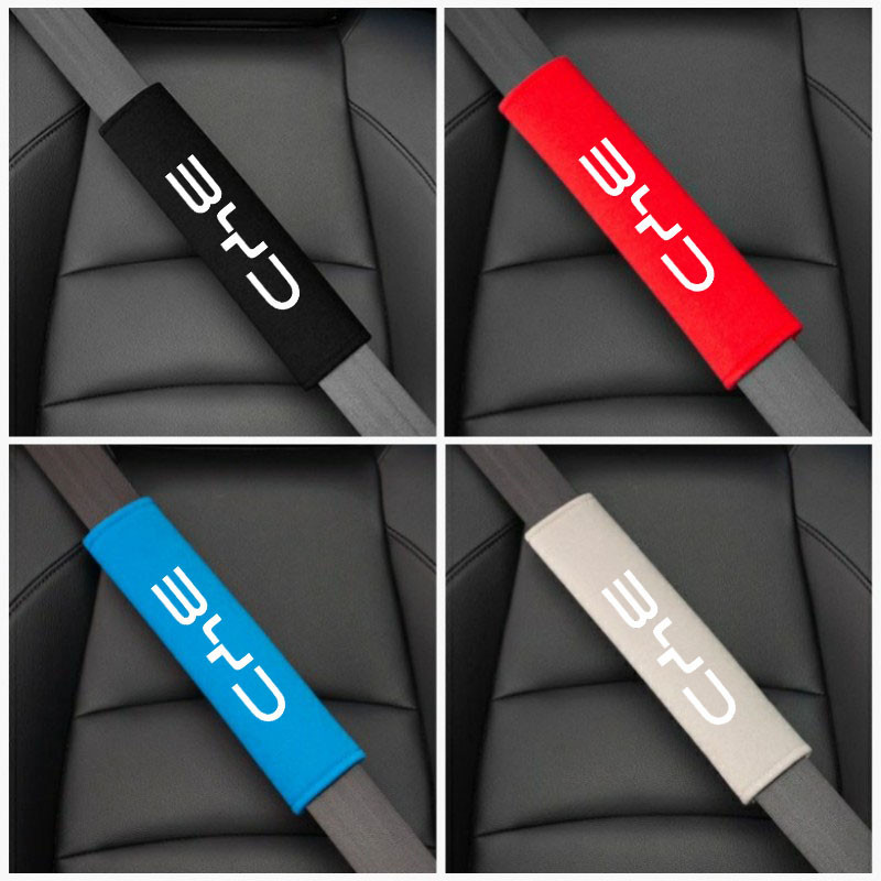 ผ้าฝ้ายรถที่นั่งเข็มขัดความปลอดภัยเข็มขัดไหล่ Protector สำหรับ BYD Atto 3 หยวน Plus Dolphin Seal อุปกรณ์เสริม