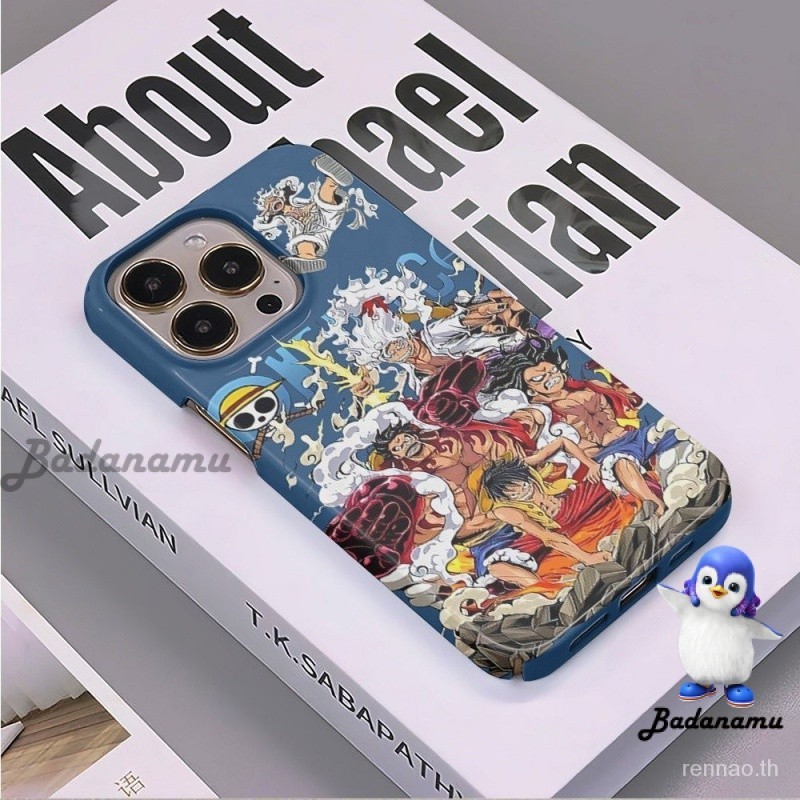 One Piece รูปแบบป้องกันกรณีเหมาะสําหรับ iPhone XSMax 15Pro 14Pro XR 11Pro 15 11ProMax 12Pro 13 12 เคสโทรศัพท์เคลือบเงา 11 ซิลิโคนกันกระแทกกรณี 13Pro 7/8Plus Anti-drop 15Plus QKDH