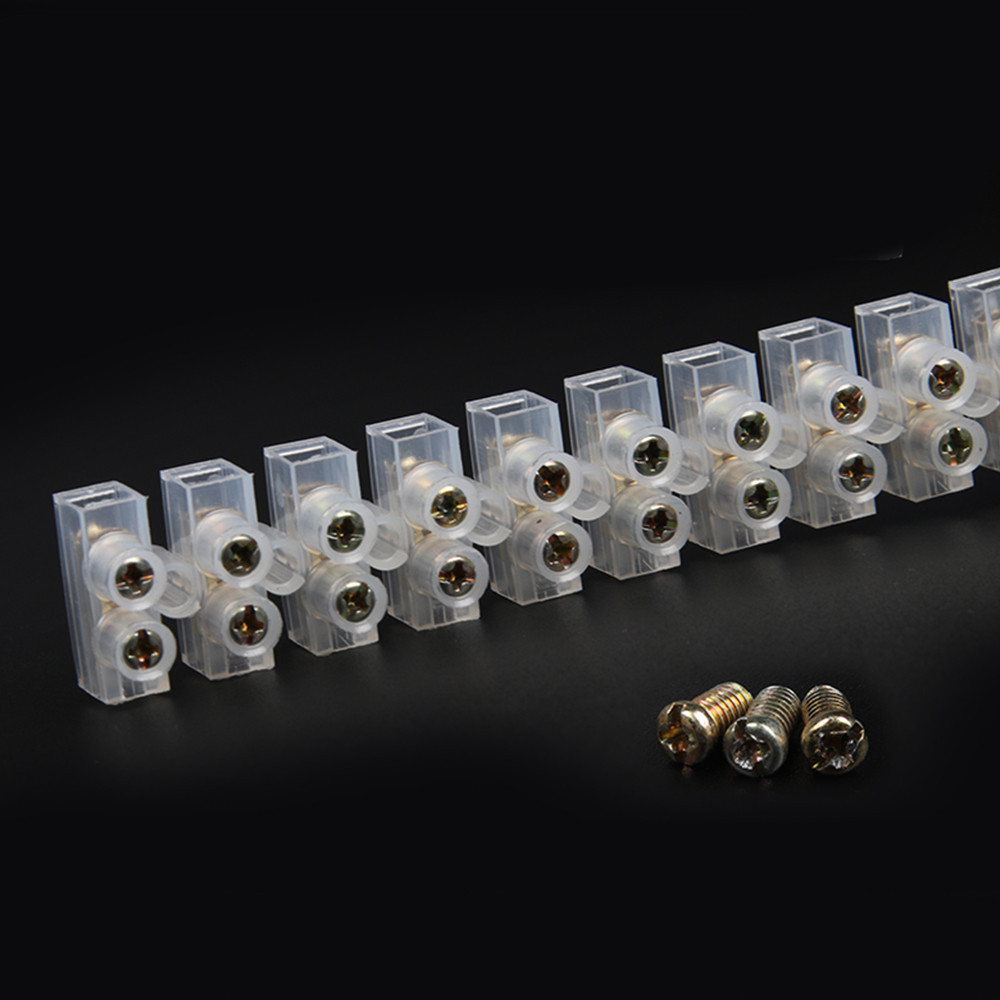 1pcs 12 Way 3/6/10/20A Barrier Screw Terminal Block Wire Connection Connector Strip Kit