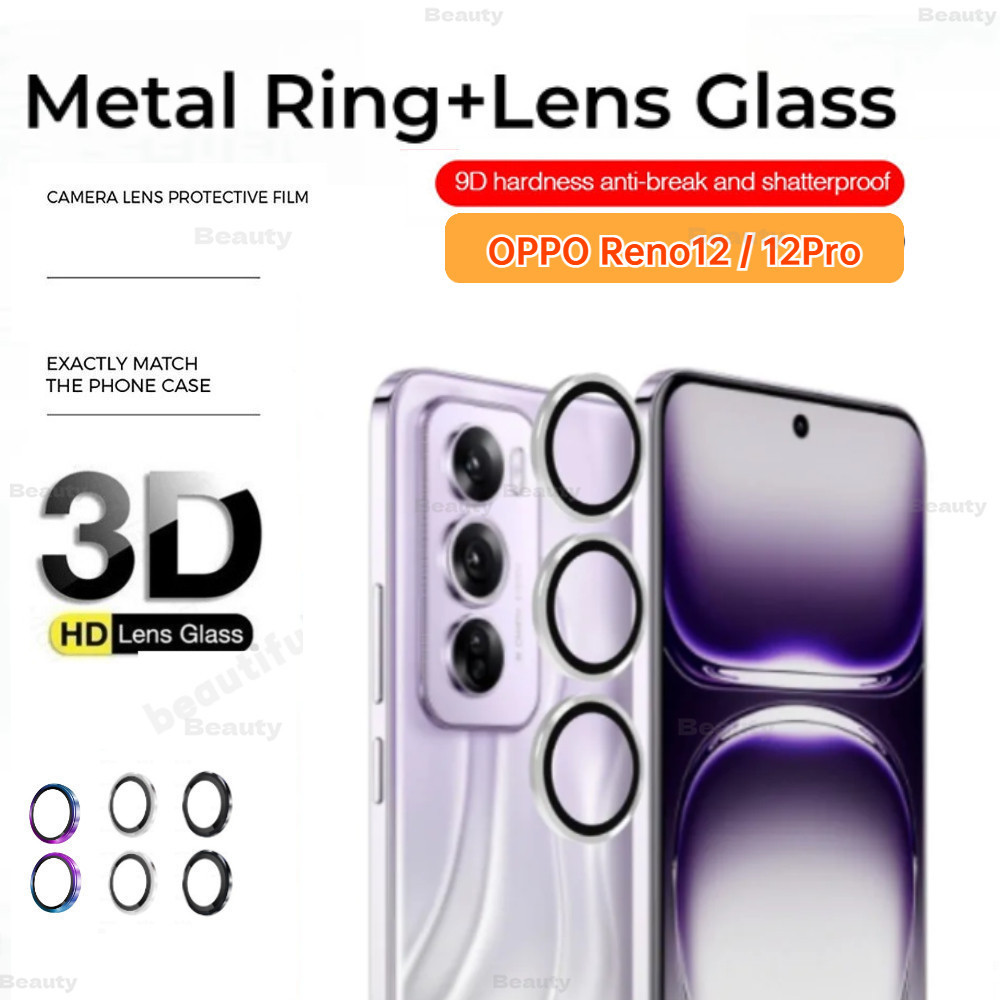 อลูมิเนียมแหวนยางสําหรับoppo Reno 12 5Gกระจกนิรภัยเลนส์ฝาครอบป้องกันสําหรับOppo Reno 12 Proโลหะกล้องแหวนฝาครอบOppo Reno12 12Proเลนส์แก้วReno12Pro OPPO Reno11F