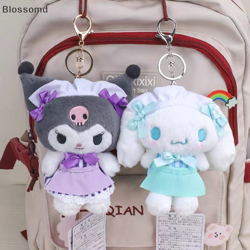 Blossomd Lolita Sanrio ของเล่นตุ๊กตาชุดแม่บ้าน Hello Kitty Kuromi Cinnamoroll Melody จี้ตุ๊กตาตุ๊กตาพวงกุญแจรถแหวนกระเป๋าตกแต่งใหม่