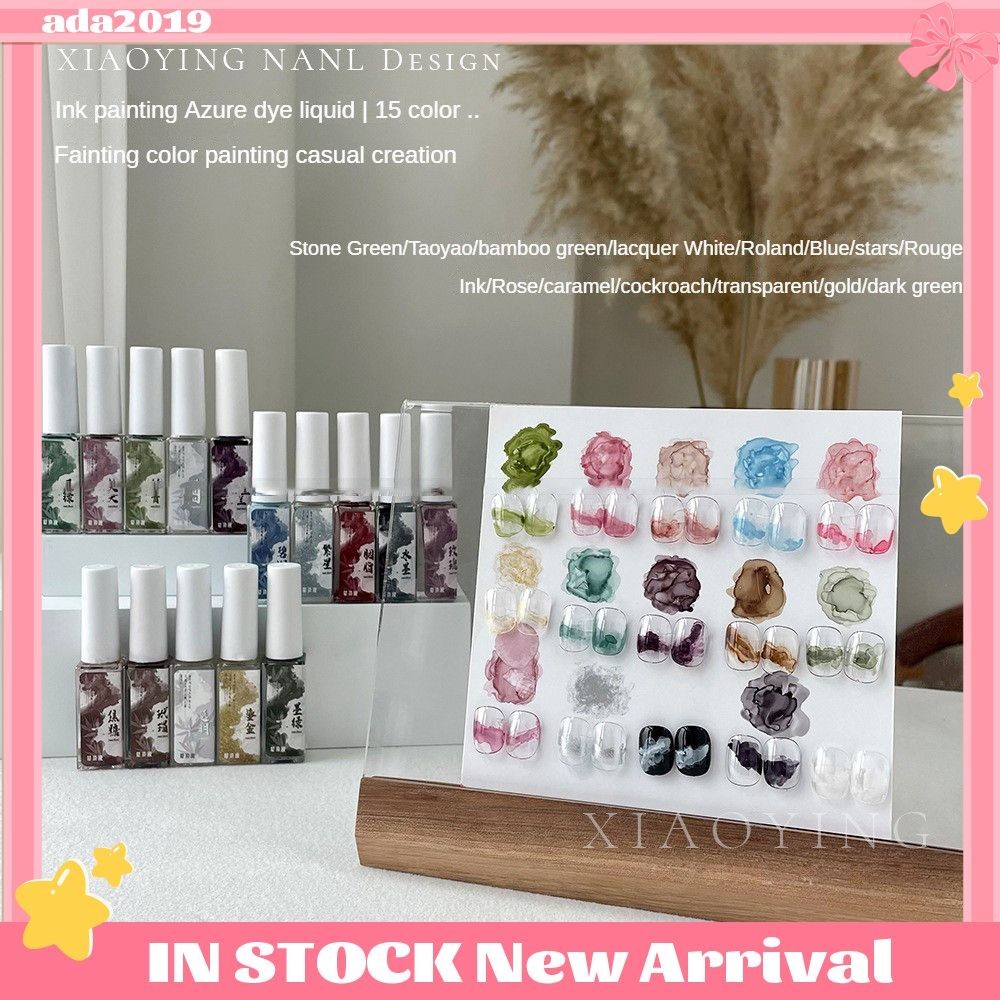 15pcs ชุด XEIJAYI Blooming ยาทาเล็บชุดสไตล์จีนสีน้ําเล็บเจล Gradient ภูมิทัศน์ภาพวาด Liquid Marble Effect Uv Led Art ฟังก์ชั่น