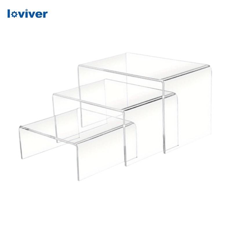 [Loviver] 3x ขาตั้งจอแสดงผลอะคริลิคชั้นวางมัลติฟังก์ชั่ Stepped ชั้นวางจอแสดงผล Riser สําหรับตุ๊กตาเครื่องสําอางรุ่นรถ Hand-made รุ่น