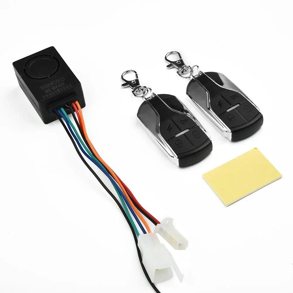 EBike Anti-Theft Lock 36-72V Alarm สมาร์ทเหนี่ยวนํารีโมทคอนโทรลไร้สายพร้อมล็อคกันน้ํา Ebike อะไหล่ทดแทน