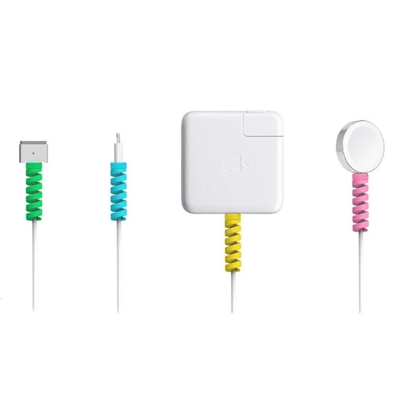 2 ชิ ้ นสายเกลียวสําหรับ Iphone Android Type C โทรศัพท ์ สายชาร ์ จ USB ฝาครอบ thumbnail 7