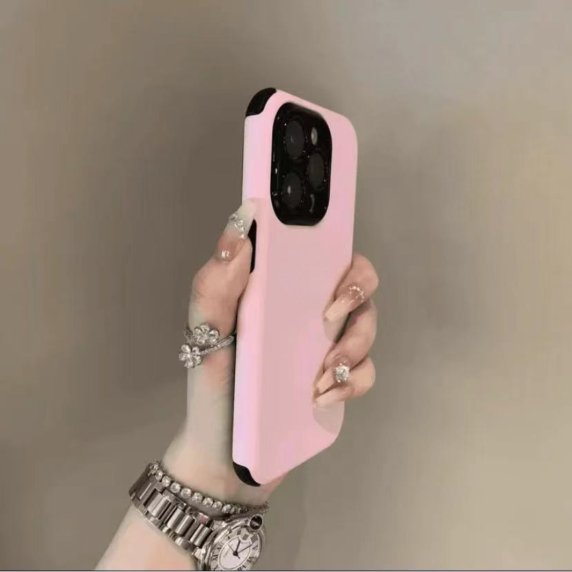 หรูหรา Frosted Soild สีสี่มุมกันกระแทกเคสโทรศัพท์สําหรับ IPhone 16 Pro Max 15 14 13 12 11 Pro Max 16 Plus ปลอกป้องกันกล้องรวมทุกอย่างฮาร์ดปกหลัง IPhone