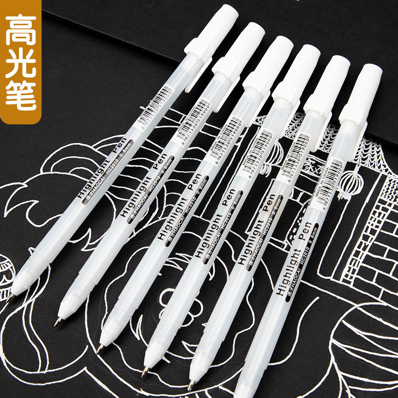 Highlighter สีขาว Graffiti Hook Line ปากกา Art Vivid การ ์ ตูนภาพวาดสีมันปากกาโน ้ ตบุ ๊ ค Note Pen .