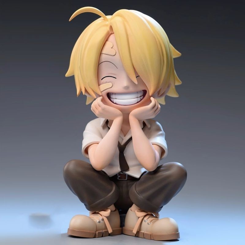 One Piece รูป q รุ่นที่นั่งท่าทาง Sanji Luffy Sauron อินเทรนด์เล่นตุ๊กตารุ่นรถทําด้วยมือเดสก์ท็อปตกแต่งของขวัญ