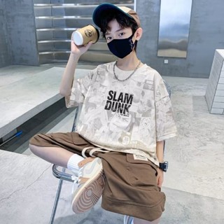 คลังสินค้าพร้อม 120-170 ซม.เด็กชายแฟชั่น All-Match ฤดูร้อนเส…