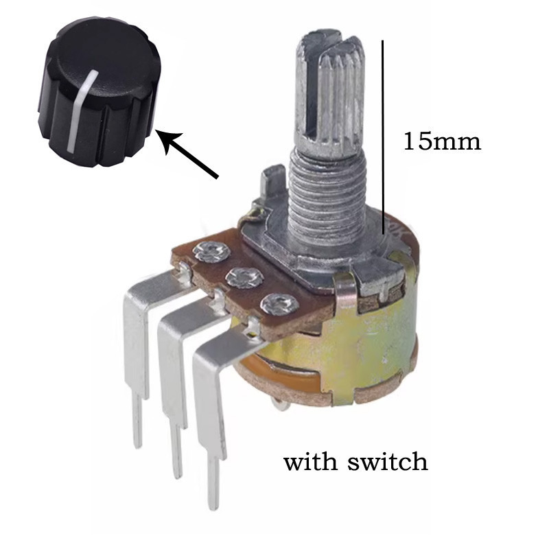 1 ชุดเดี่ยว Potentiometer WH148 พร้อมสวิทช์ 15 มม.B5K B10K B50K B100K B500K สําหรับเครื่องขยายเสียง 