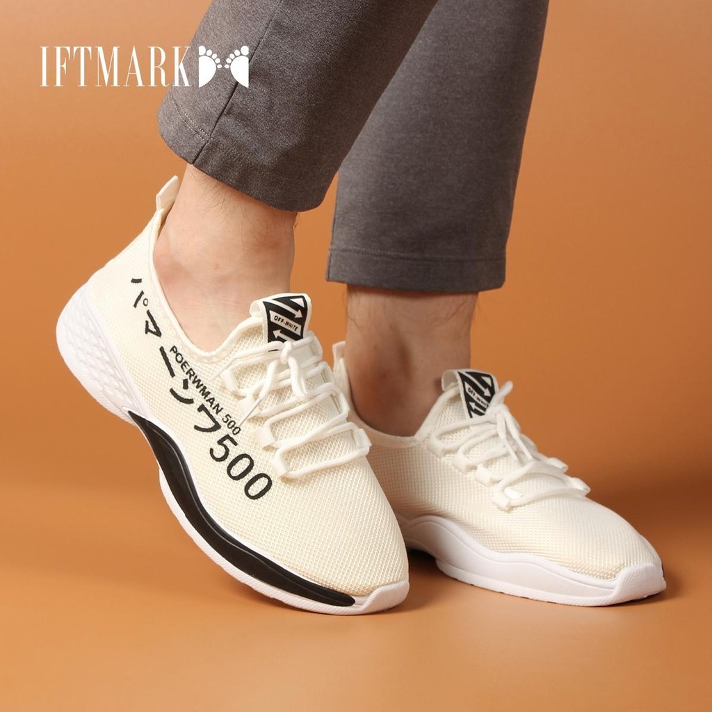 IFTMARK ใหม่ รองเท้าผ้าใบแฟชั่นผู้ชาย แบบผูกเชือกใส่สบาย ผ้านุ่มใส่สบาย ระบายอากาศ[ส่งเร็วพิเศษ]