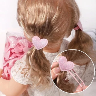 KIDSBOWS 10/20ชิ้น/เซ็ตสาวหัวใจสีชมพูดาวเด็กห่วงผมการ์ตูนเชือกผู้ถือผมหางม้ามินิยางรัดเด็กอุปกรณ์ผม