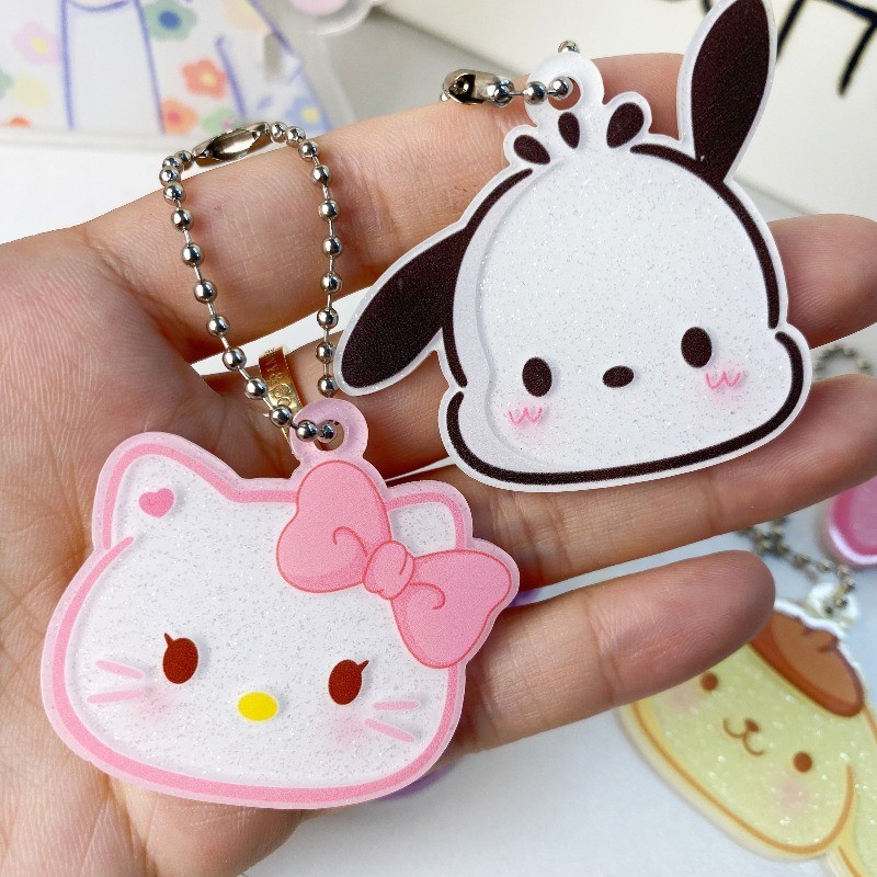 SANRIO อะคริลิค ซานริโอ พวงกุญแจน่ารักและหวาน ของผู้หญิง หัวใจ คุโรมิ มายเมโลดี้การ์ตูนแอนิเมชั่นจี้กระเป๋าอุปกรณ์เสริมของขวัญวันเด็ก