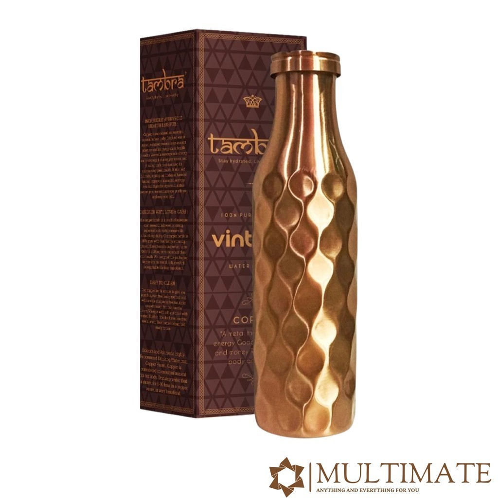 Tambra - Vintage Pure Copper Bottle ขวดน้ำทองแดง 950ml กระติกน้ำทองแดง ขวดทองแดงอินเดีย