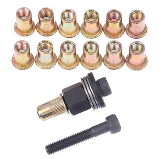 TEMPOZY ชุด 11 ชิ้น Hand Nut M3-M10 พร้อม Mandrel Staple คู่มือ Riveter อะแดปเตอร์ไฟฟ้าสําหรับ Riveting Nut หัว Riveting ชุดเครื่องมือ