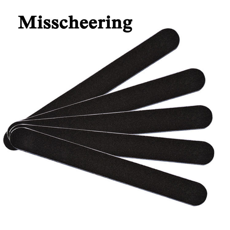 Misscheering เครื ่ องมือทําเล ็ บหัวกลมสีดําสองด ้ านและถูเล ็ บ