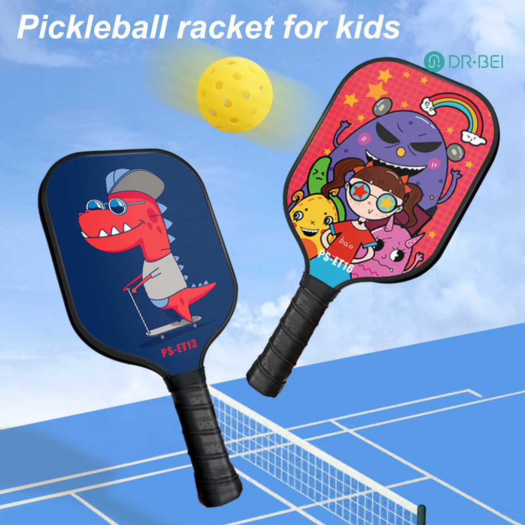 Dr.bei เด็ก Pickleball Paddle พิมพ์การ์ตูนน้ําหนักเบาใยแก้วเด็ก Pickleball Racket Pickleball อุปกรณ์เสริมของขวัญวันเกิด